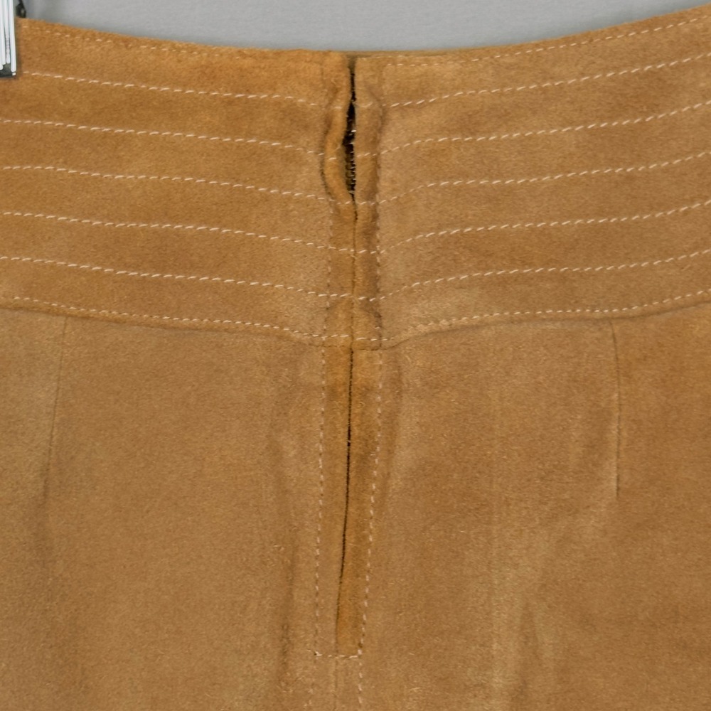 Free People Modern Love Suede Mini Skirt Tan Brown Boho Western Size 4 - Picture 7 of 9